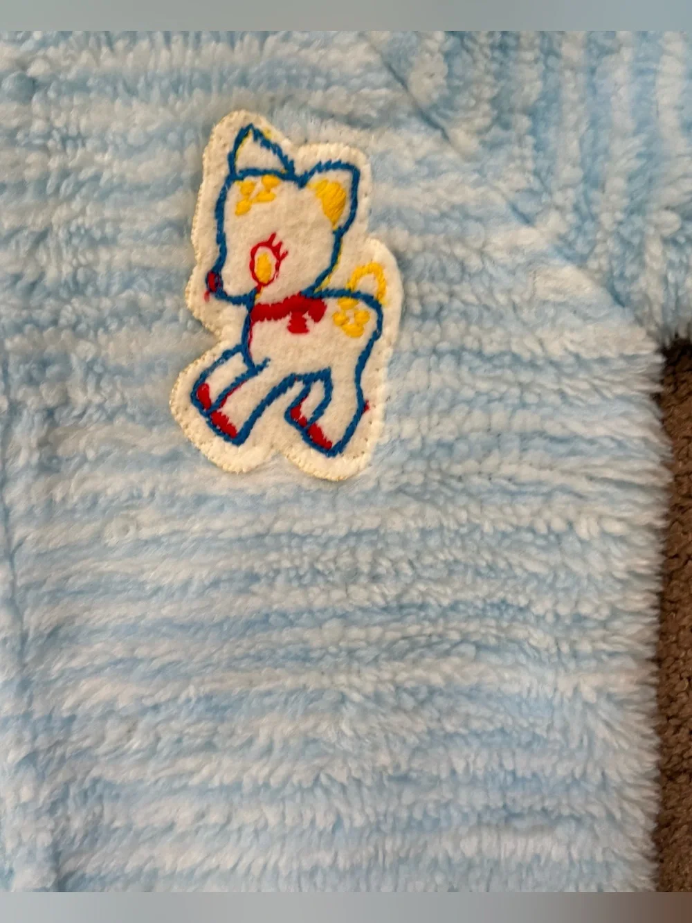 Vintage Hooded Baby Sack, Blue White  Deer One Size Warm Polyester